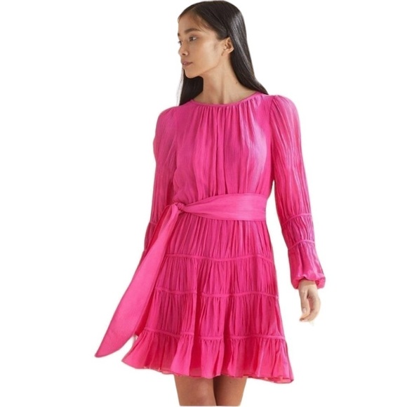 Marie Oliver Dresses & Skirts - NEW Marie Oliver Suni Hot Pink Tiered Dress Size Small